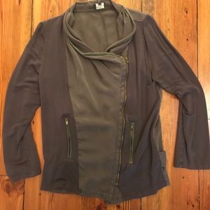 Market & Spruce charcoal zip cardigan